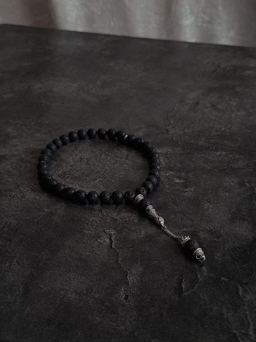 Премиальные чётки(тасбих) ручной работы из лавы— 33 бусины