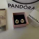 Pandora обеци Signature Two-tone Logo Circles Stud