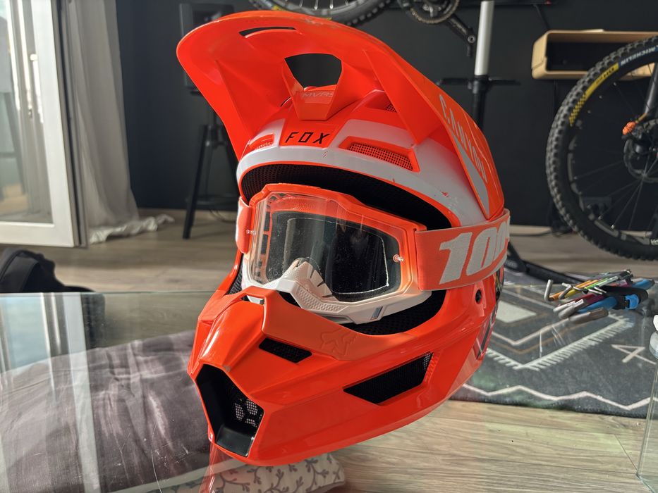 Casca full face FOX V1 + ochelari 100%