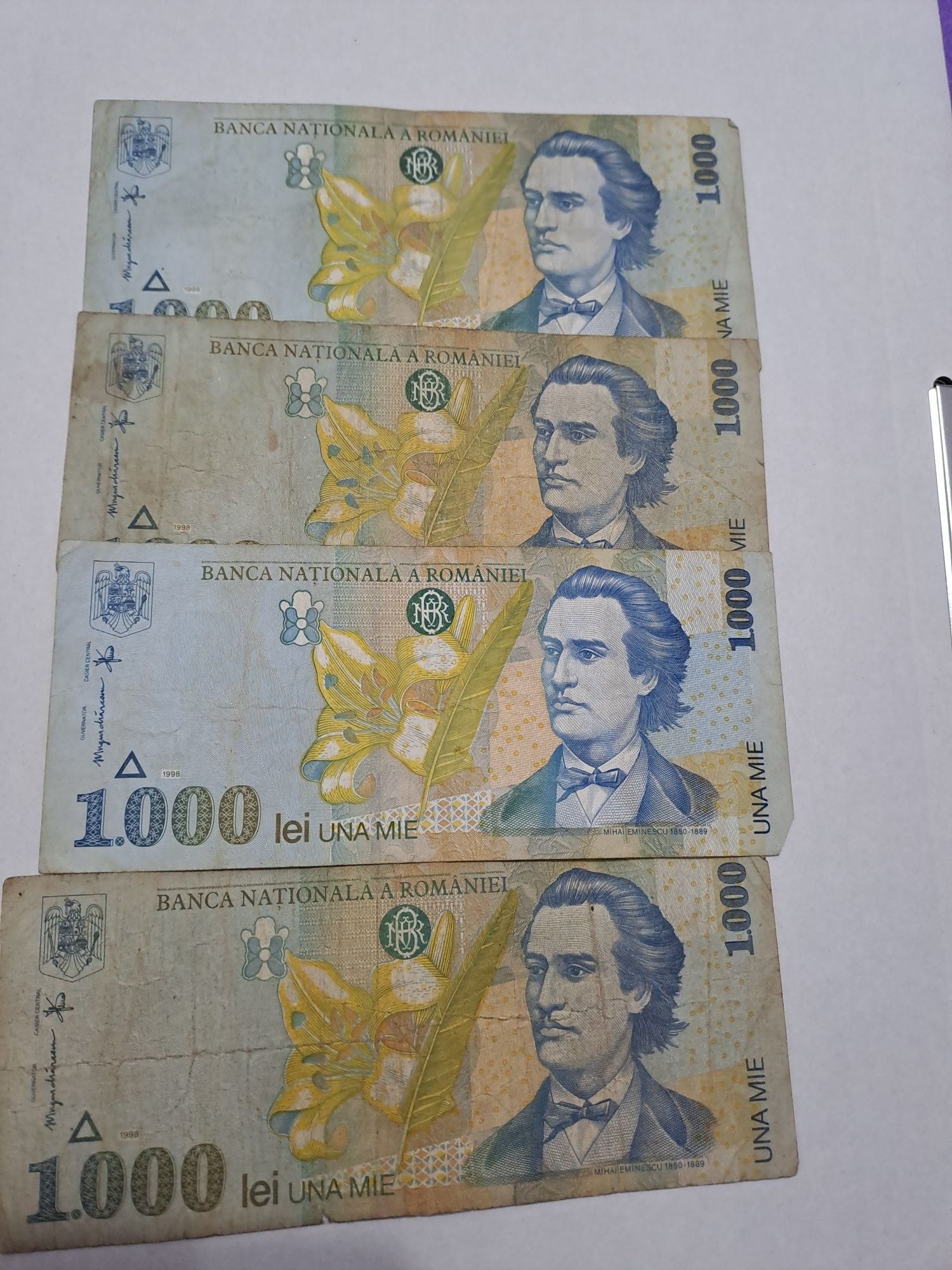 Bancnote valoroase 1000 lei anul 1998