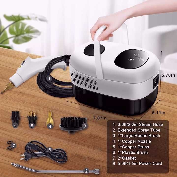 Парочистачка с мощност 2500W 6 скорости 7 накрайника Резервоар 1200 ml