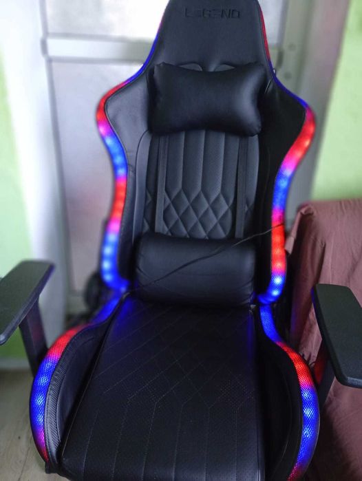 Геймърски Стол Кожен, Светещ "Legend"