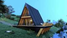 Vand case modulare moderne pe structura, cabane tip A, containere