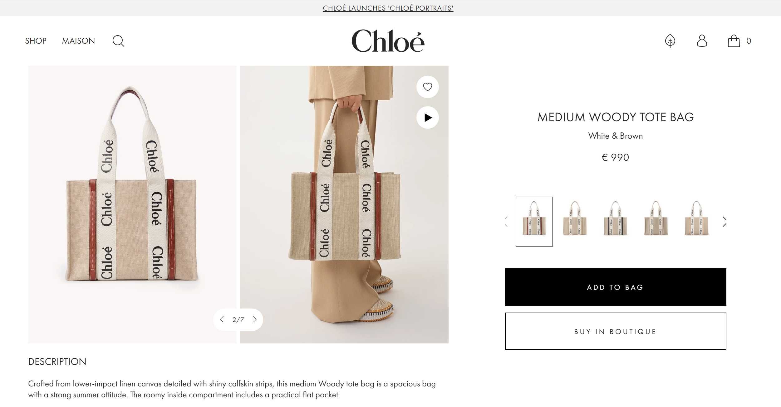 Chloe Woody tote bag чисто нова оригинална чанта