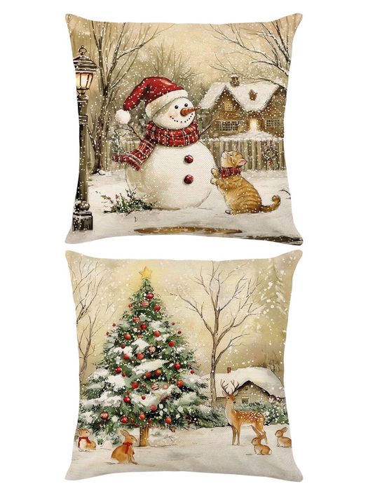 Декоративные наволочки с новогодним принтом