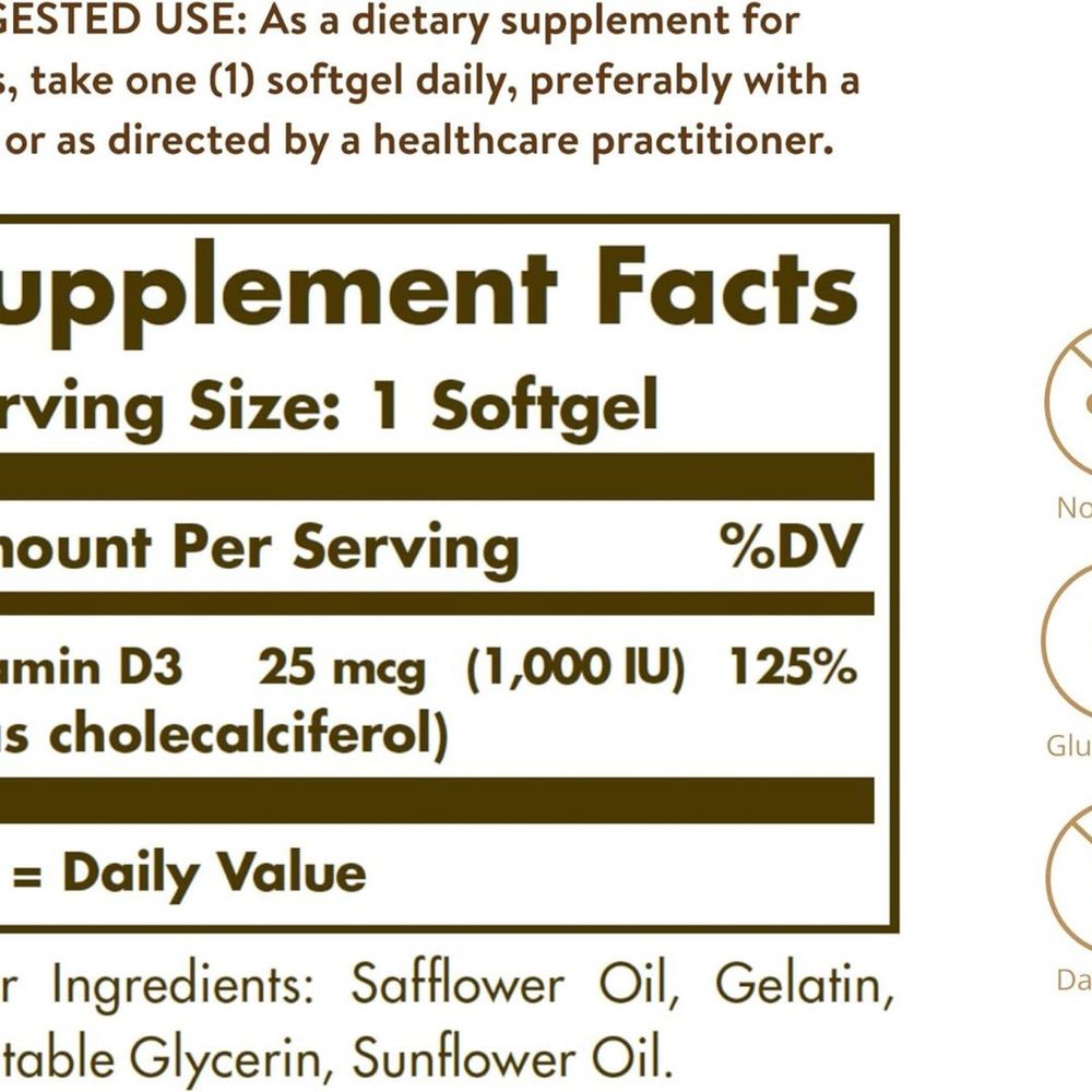 Solgar Vitamin D3 (1000IU)