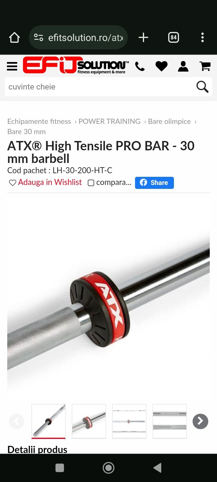 Haltera fitness 
ATX® High Tensile PRO BAR - 30 mm barbell
