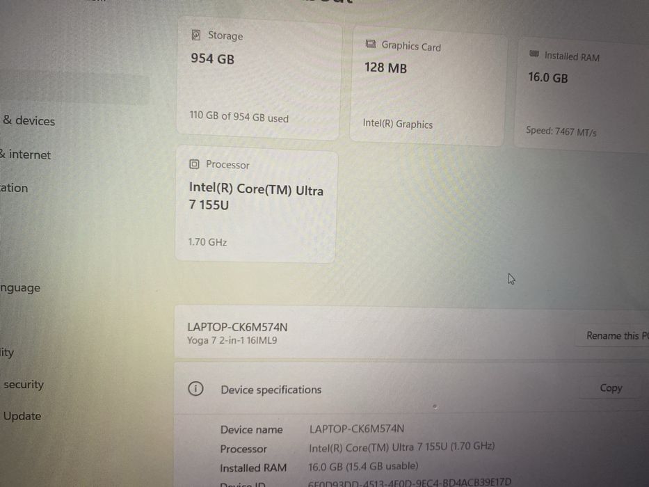 Lenovo Yoga 2-in-1 16IML9 115U