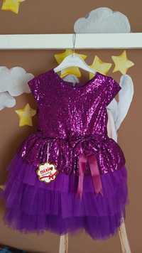 Детская одежда. Праздничное платье. Детское платье. Фиолетовое платье.