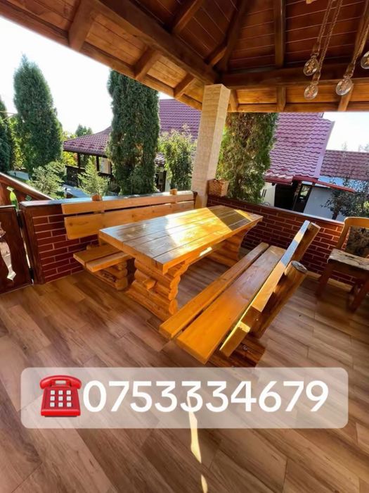 Leagan balansoar foisor set masa cu banci fantana