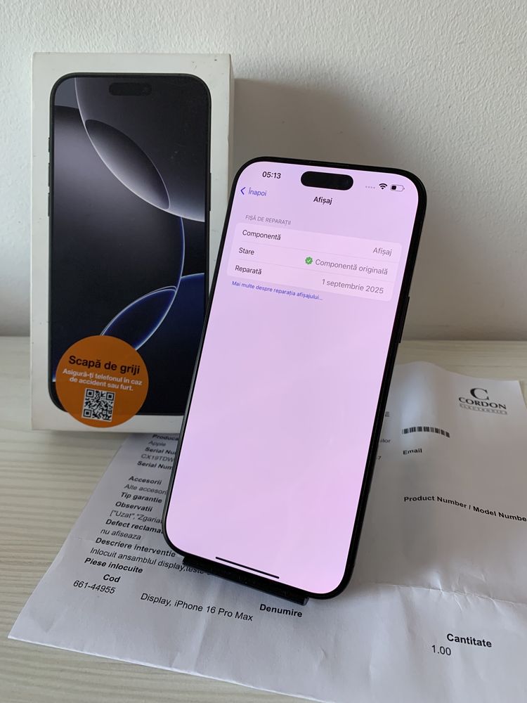 Iphone 16 Pro Max 256Gb - 100% Baterie - GARANTIE !!