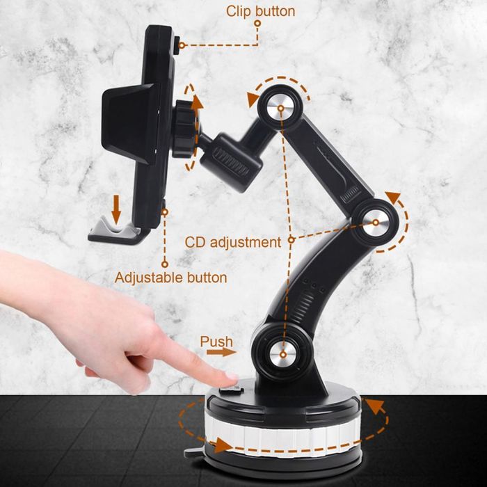 държач за телефон за кола, поставка с вендуза, от 60 до 100мм verk ...