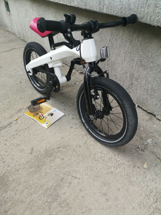 Bicicletă copii BMW Kidsbike 14 Zoll 2 in 1 alb perlat model 2021