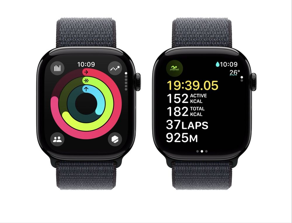 НОВ! Apple Watch 10 GPS, Jet Black Aluminum case 42 мм, Ink Sport Loop
