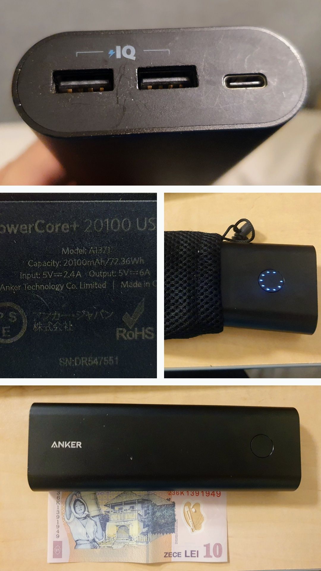 Baterie externa Anker Powercore+ 20100mah A1371