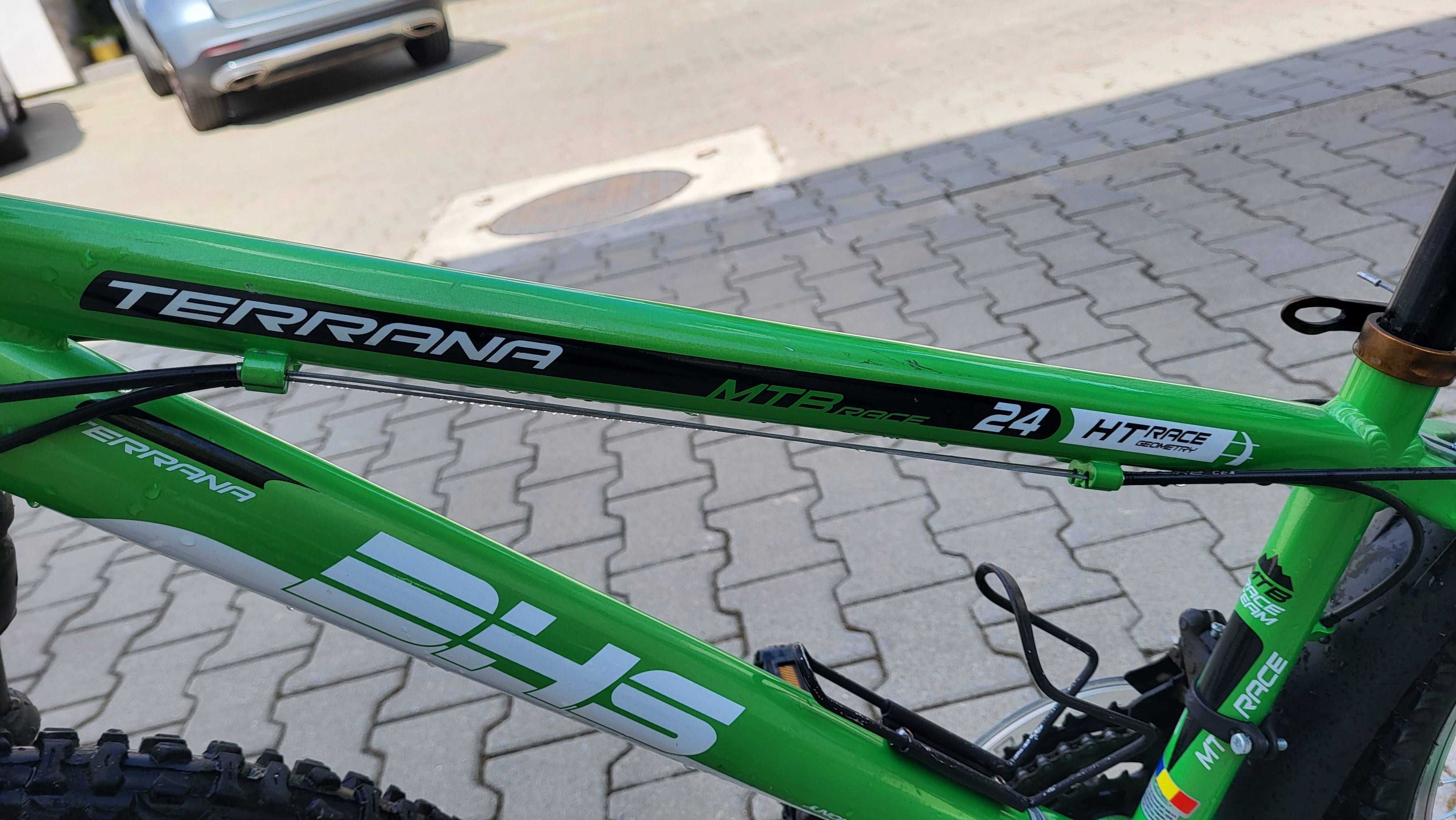 Bicicleta copii DHS Terrana 24 inch, echipata Shimano 3x6 viteze