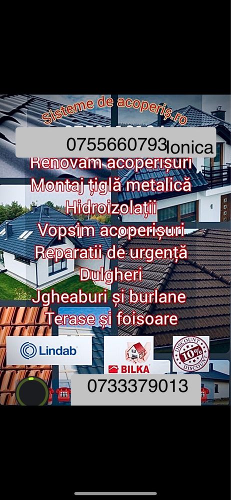 Tabla tip tigala-hidroizolatii-reparatii acoperise