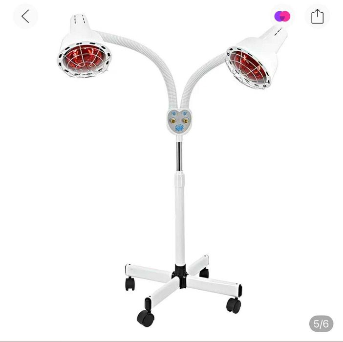 Двухголовая инфракрасная лампа на стойке с пультом — НОВАЯ