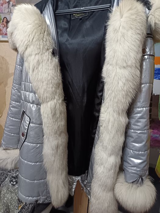 Парка с естествен косъм от лисица