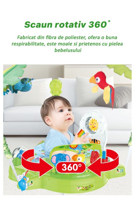 Jumper bebelusi, centru de activități, 3 trepte de inaltime