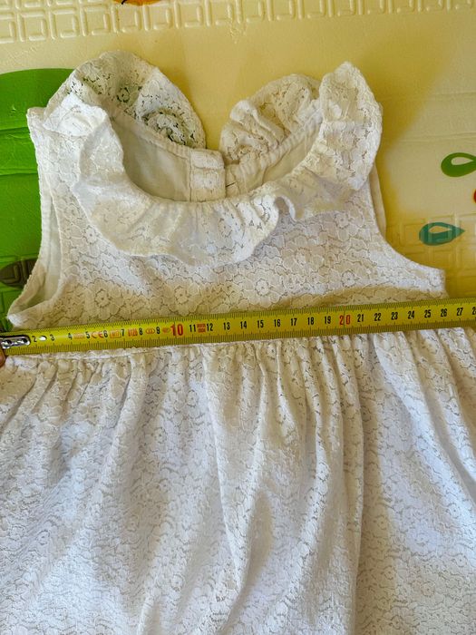 Лот детски  рокли бяла и синя рокля 80-86 см 12-18 месеца