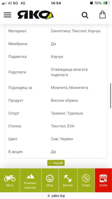 Водоустойчиви обувки 30 н ELBRUS