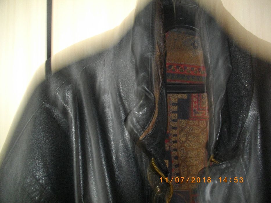 Мъжко-Яке Естествена Кожа-Агнешка Напа-№50-Почти Ново-Голямо-Късо