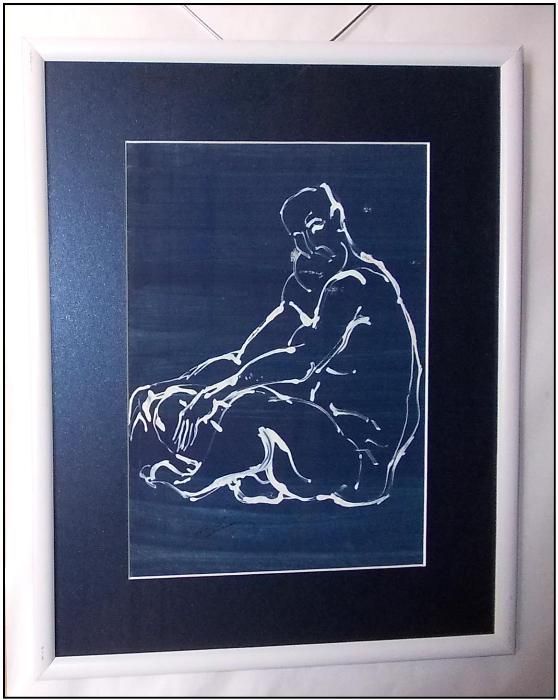 Nud de barbat (2) - acuarela semnata -