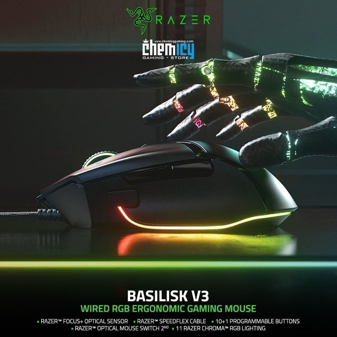 Топ! RAZER Basilisk V3 RGB  Проводная мышка/мышь (DPI 26K)