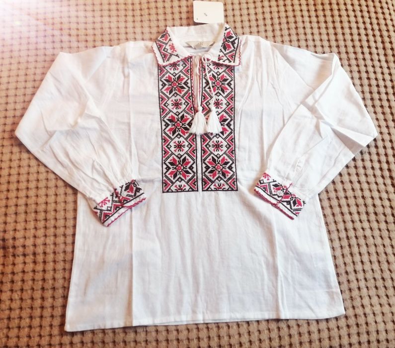 Ie băieței motive tradiționale din bumbac 0-16 anisori