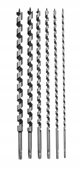 Set 6 burghie lemn 6-18mm lungi 460mm (V05077)