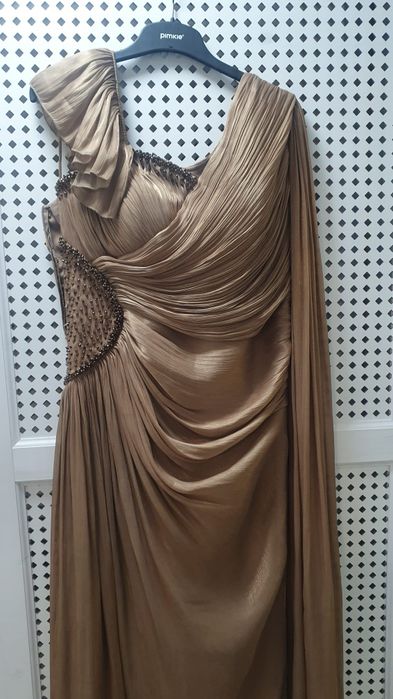 Rochie pentru evenimente auriu-bej