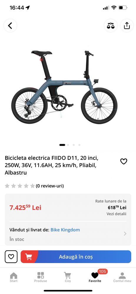 Bicicletă pliabilă electrică FIIDO D11 - ca noua, impecabilă.