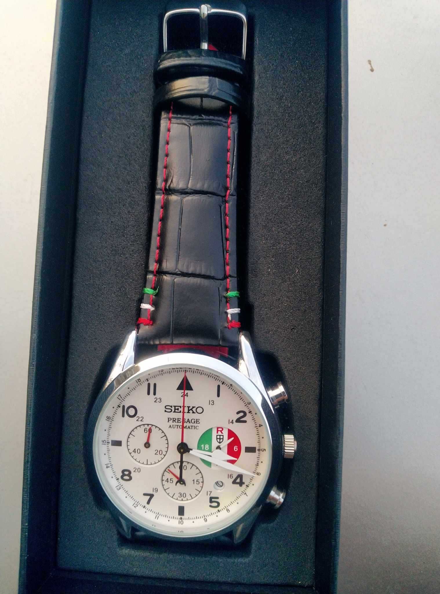 SEIKO Presage ежедневен мъжки кварцов часовник кожена каишка, дата