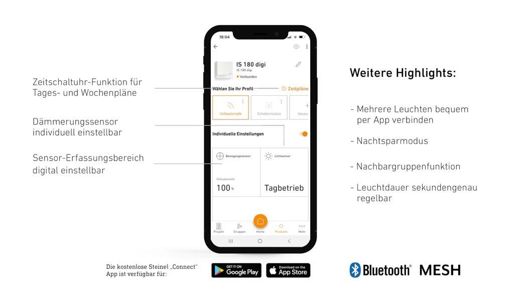 Smart Лампа с Детектор за движение с Bluethoot