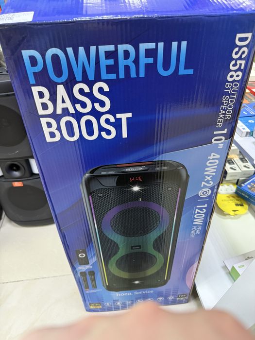 Караоке музыкальная колонка микрофоны