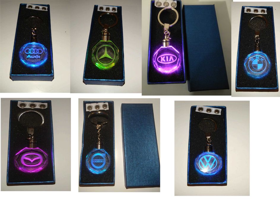 Breloc LED - Logo Audi, Bmw, Kia,Mazda,Mercedes VOLKSWAGEN si Volvo