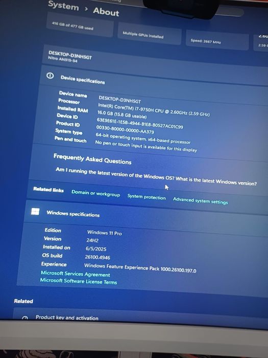 Laptop Asus nitro gaming