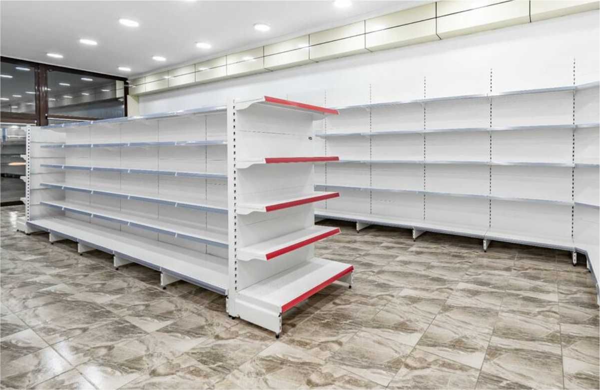 Торговые металлические  стеллажи, большой выбор комплектующих