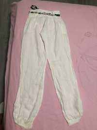 Бял панталон от лен