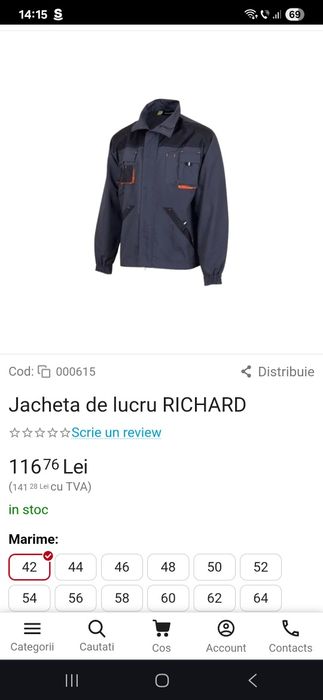Jacheta lucru ,nouă!marimea 54!