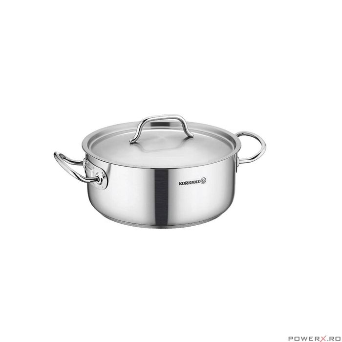 Oala din inox cu capac, capacitate 2 litri 16x10 cm, Korkmaz