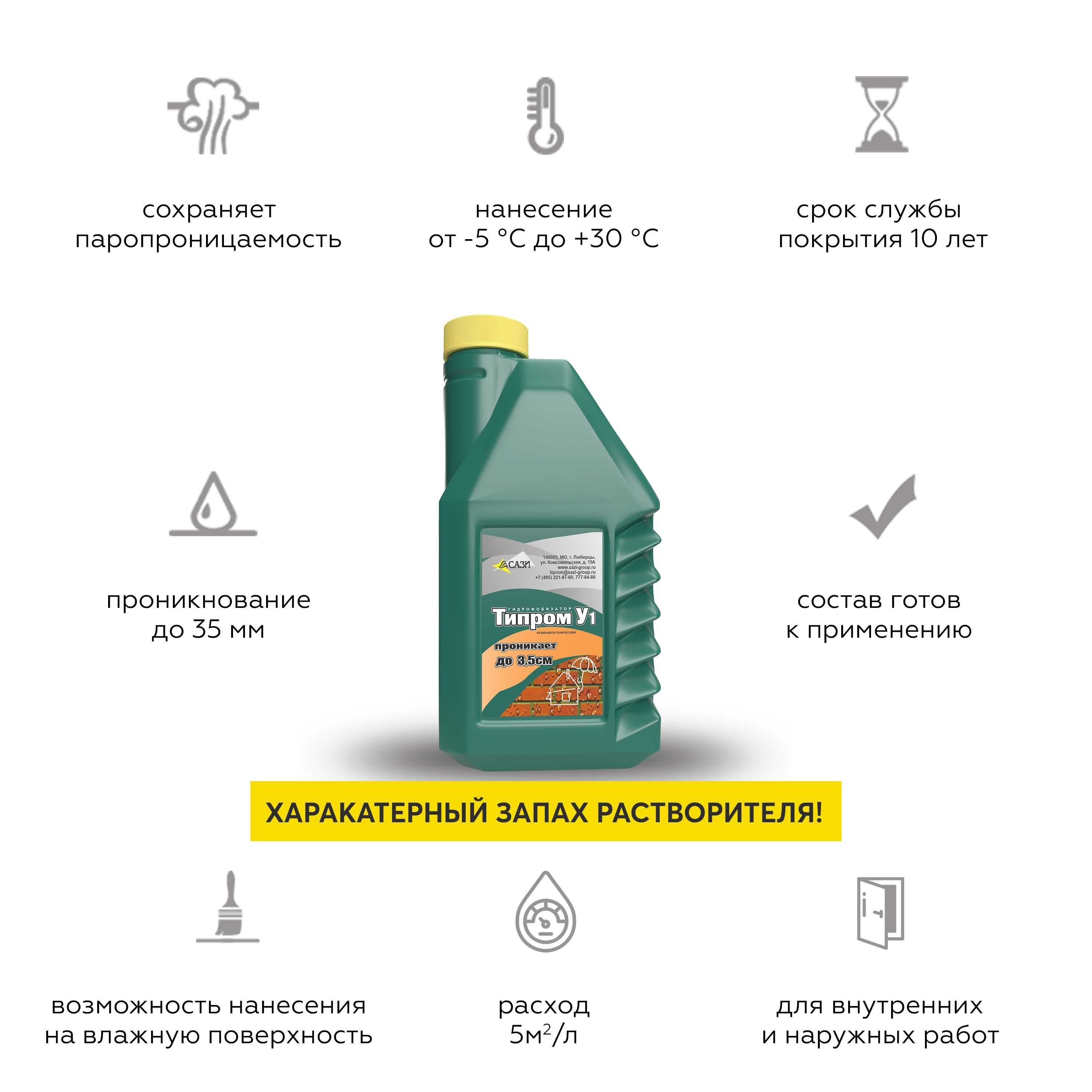 Типром У1 готовый к применению кремнийорганический гидрофобизатор 5 л