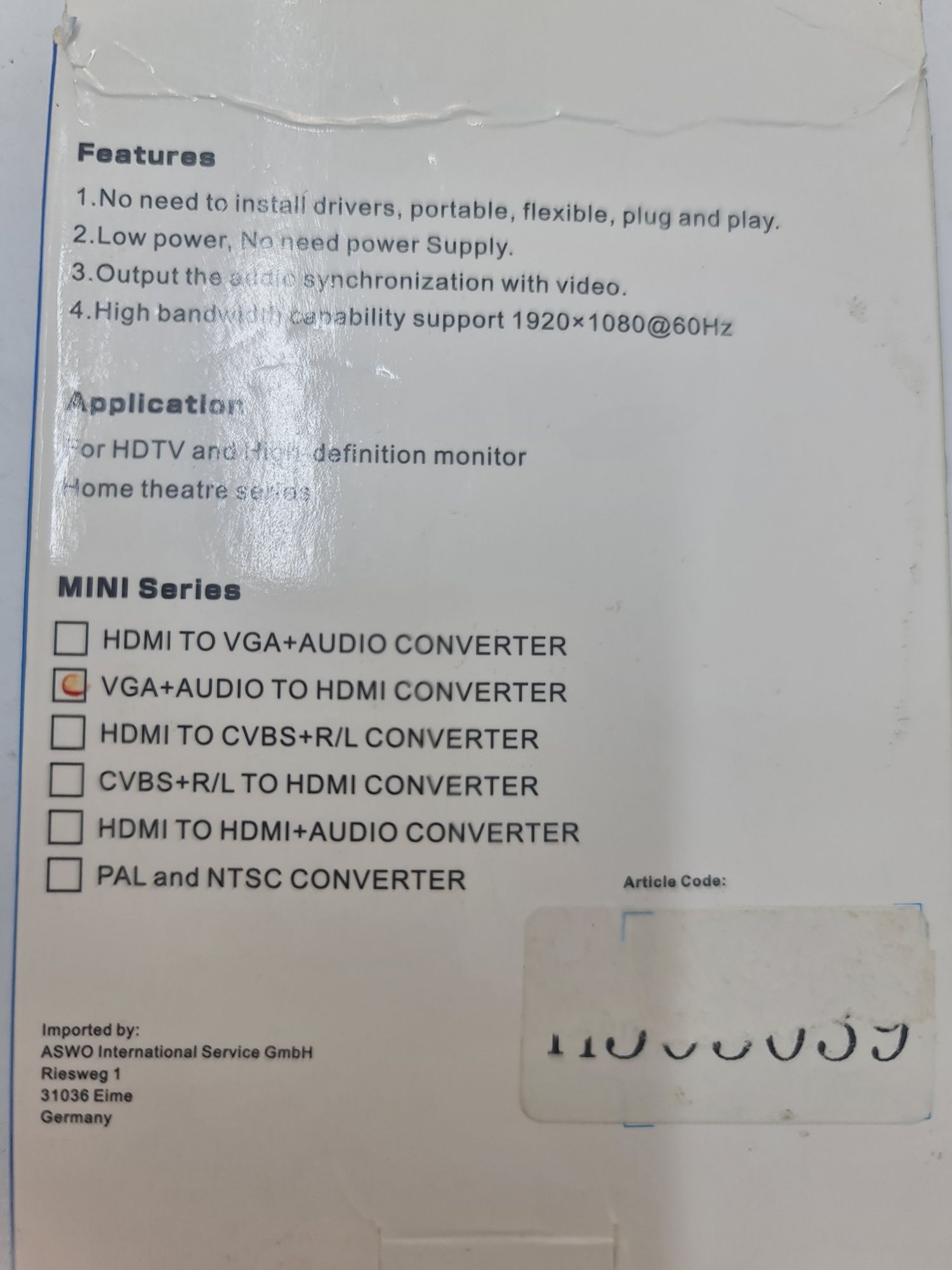 Convertor VGA-HDMI