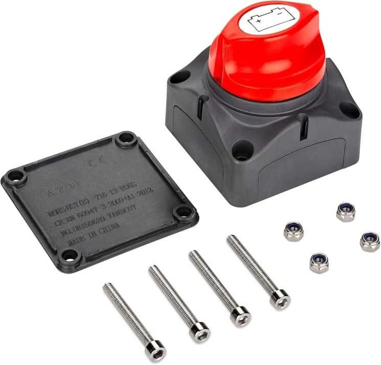 Въртящ се ключ маса / прекъсвач на акумулатор – 12–48V, 275A, IP66