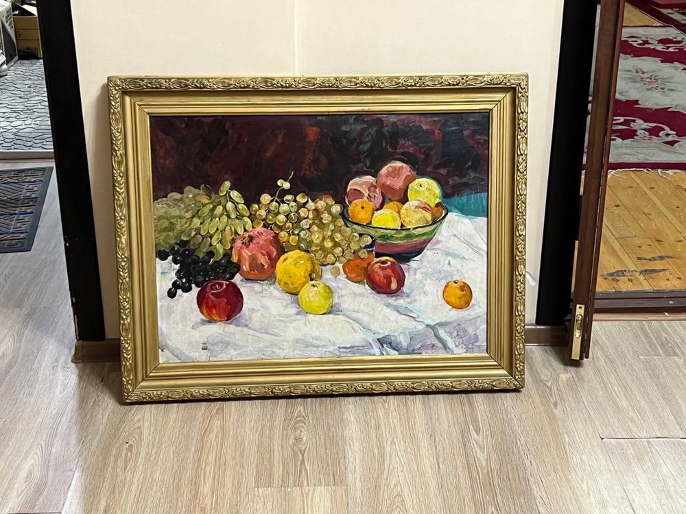 Рахим Ахмедов . Х/м Натюрморт . Красота !