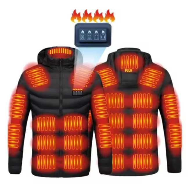 Jacheta incalzita electric, fara Power Bank, marimea XS, Negru