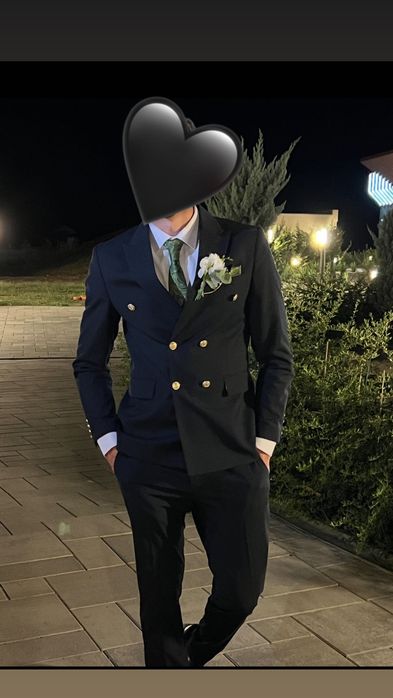 Costum elegant negru, marimea 48