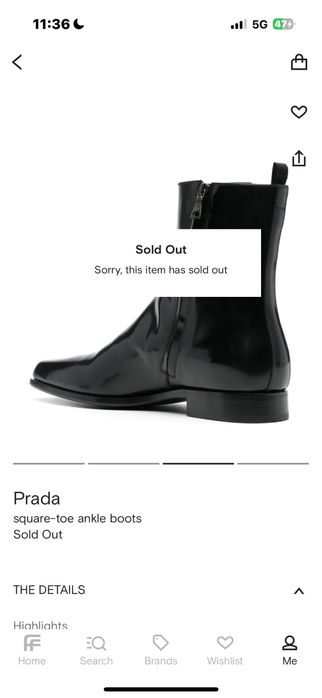 Prada Square-Toe ankle boots men