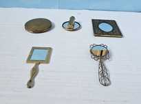 Set oglinzi cosmetice vintage din bronz